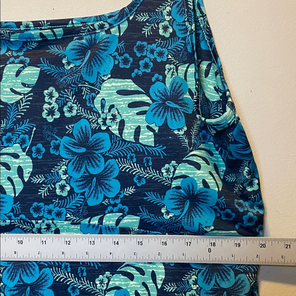 Columbia Dress Size 1X PFG Freezer III Blue Tropical Stretch Sleeveless Hiking - Picture 13 of 14